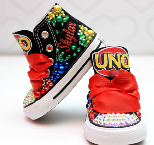 Uno shoes- Uno bling Converse-Girls Uno Shoes-