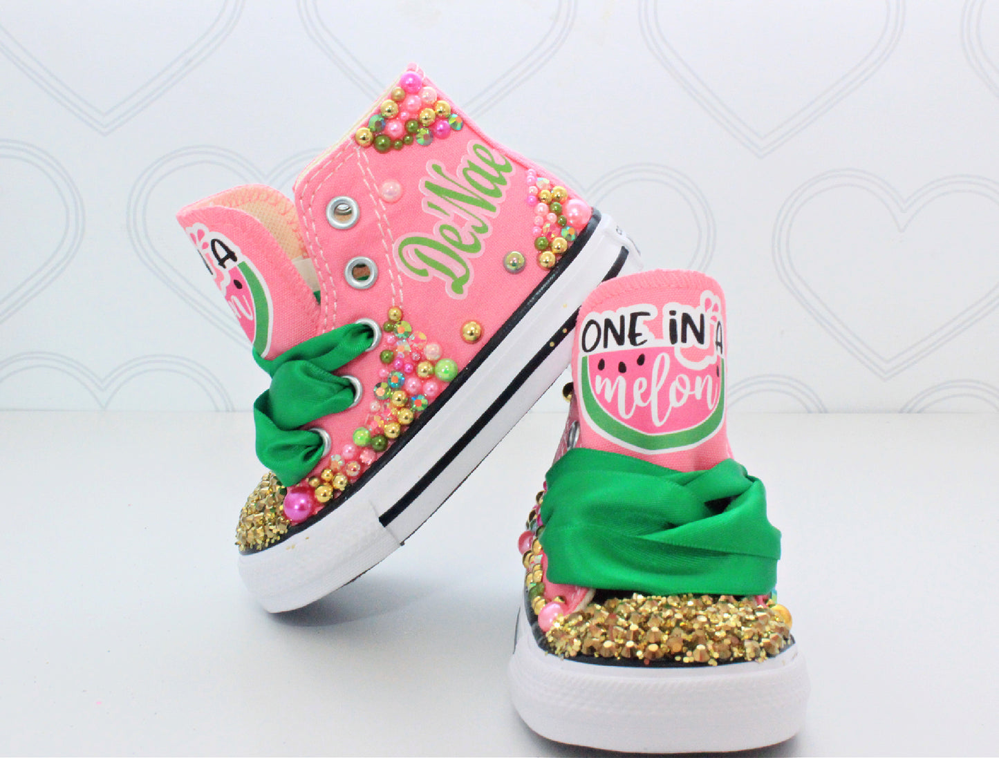Watermelon shoes- Watermelon bling Converse-Girls Watermelon Shoes-Watermelon Converse-One in a melon
