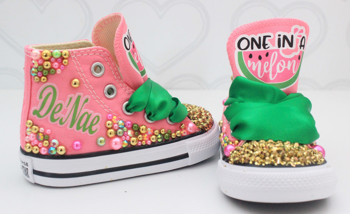 Watermelon shoes- Watermelon bling Converse-Girls Watermelon Shoes-Watermelon Converse-One in a melon