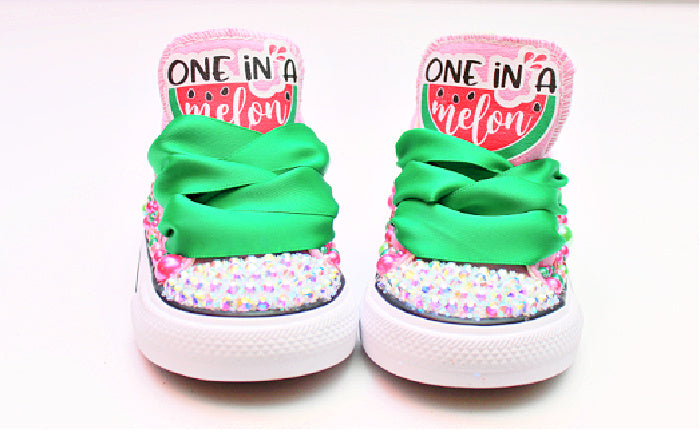 Watermelon shoes- watermelon bling Converse-Girls watermelon Shoes-watermelon converse