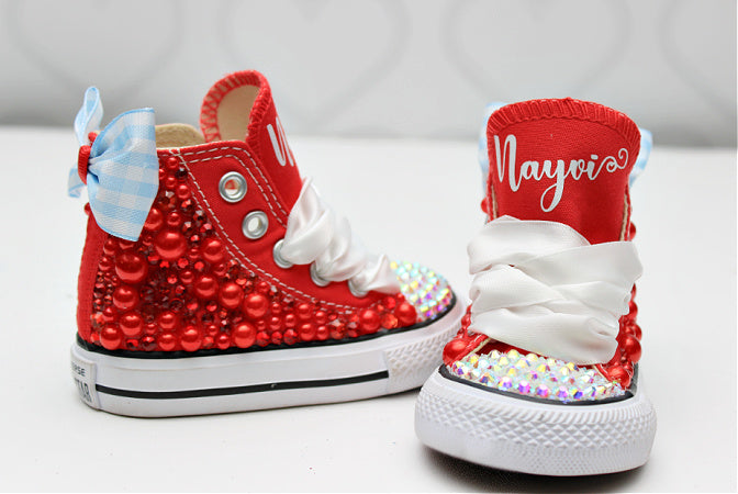 Dorothy shoes- Dorothy bling Converse-Girls dorothy Shoes-wizard of oz shoes