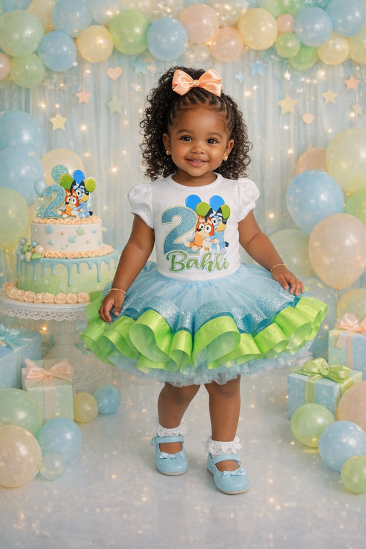 Bluey tutu set-Bluey outfit-Bluey dress-bluey birthday-bluey birthday outfit