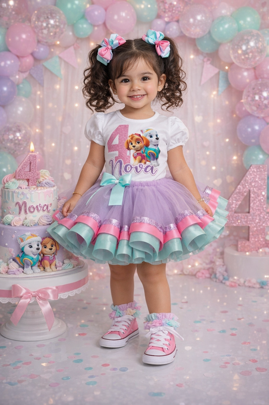 Skye Tutu set-Skye outfit-Skye dress- Paw patrol tutu set-Everest tutu set