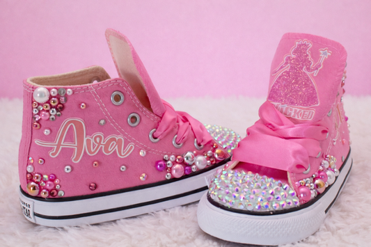 Wicked Glinda shoes- Wicked Glinda bling Converse-Wicked Glinda birthday