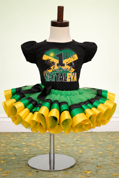 One Love Tutu set- One love outfit-One love dress- One and loved tutu-Jamaica tutu set