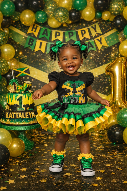 One Love Tutu set- One love outfit-One love dress- One and loved tutu-Jamaica tutu set