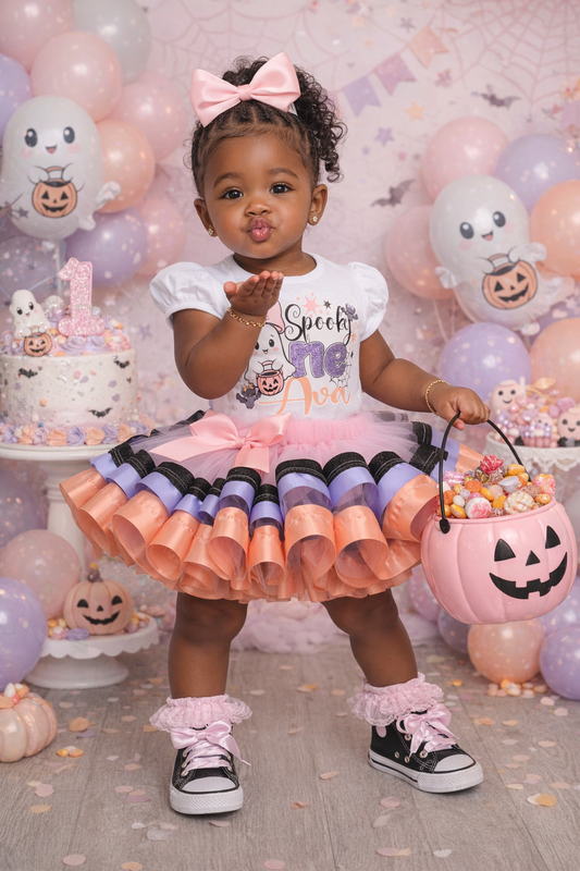 Halloween Tutu set-Spooky one tutu set-halloween outfit- halloween birthday outfit- spooky one tutu-Halloween tutu set- It's my booday outfit