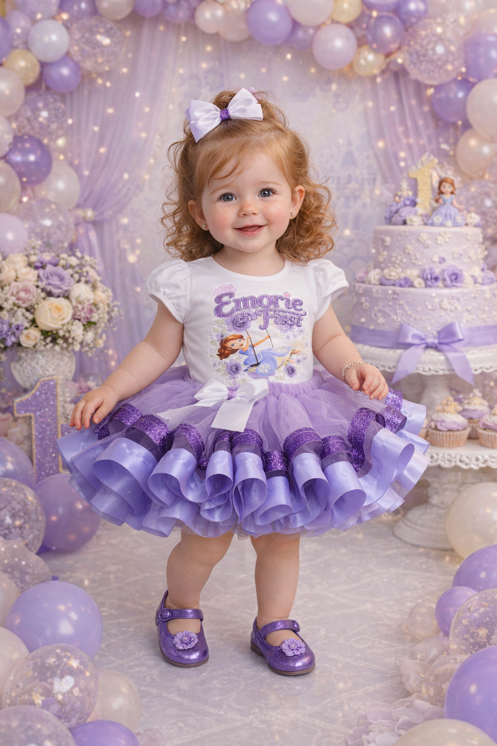 Sofia the first tutu set-Sofia the first tutu set-Sofia the first outfit-Sofia the first ribbon trim set