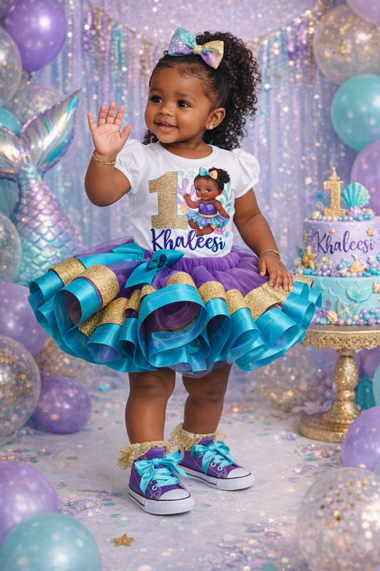 Mermaid Tutu set-Mermaid outfit-Mermaid dress- Mermaid tutu-Mermaid Birthday outfit