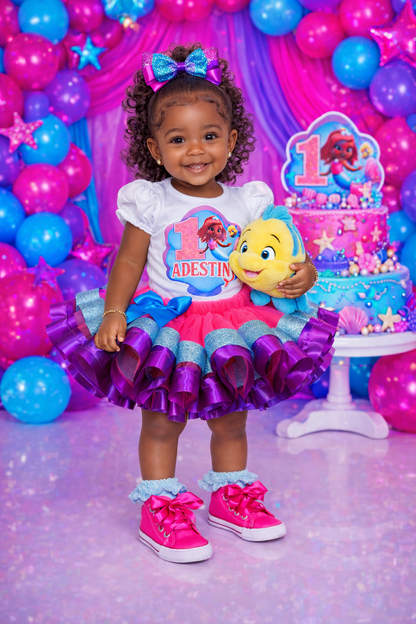 Ariel tutu set-Ariel outfit-Ariel birthday-The little Mermaid Tutu set-The little Mermaid outfit-The little Mermaid dress- Live action little mermaid outfit