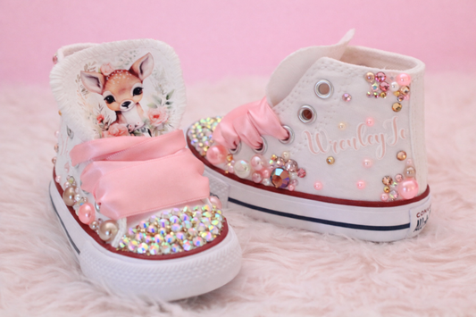 1st birthday shoes- 1st birthday Converse-Girls 1st birthday Shoes-first birthday Converse-Little Miss Onederful-onedeerful-deer converse