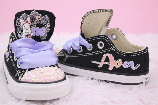 Spooky one shoes-Spooky one bling Converse-Spooky one birthday-Halloween converse