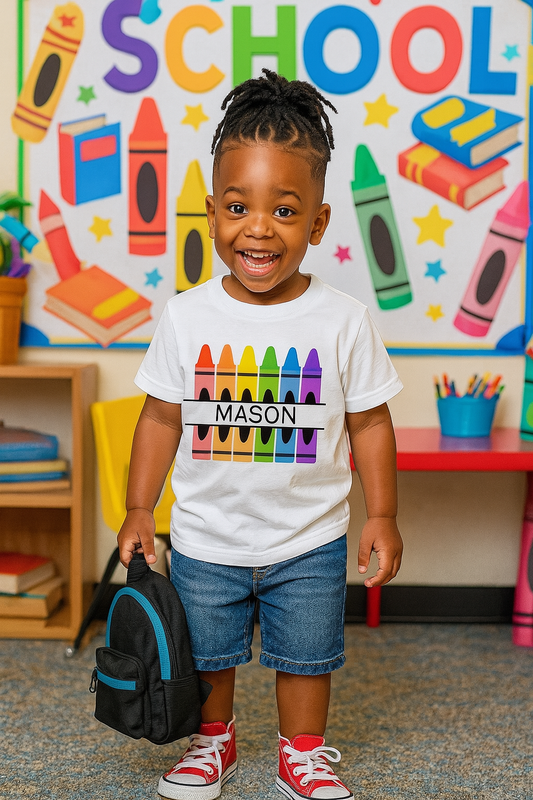 Crayon shirt-Back to school shirt-Back to school shirt-1st day of school shirt-Kindergarten shirt