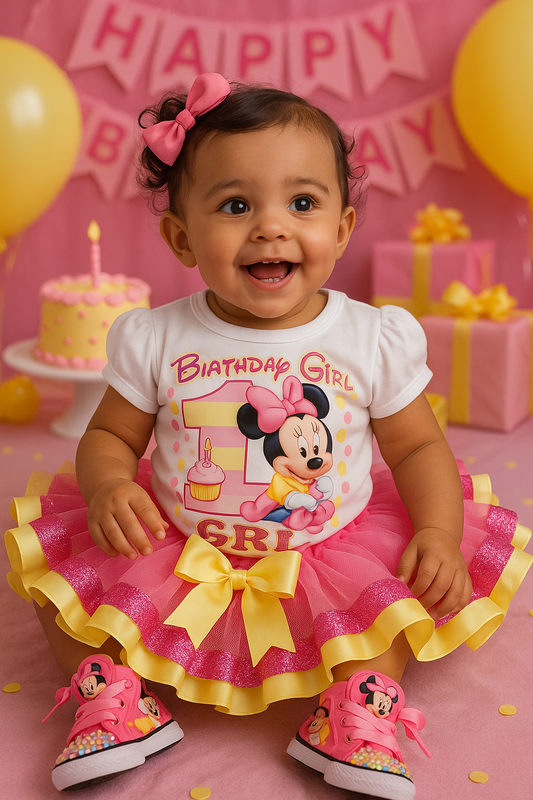 Baby Minnie Mouse Tutu set- mouse outfit- mouse birthday outfit