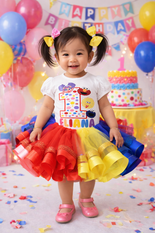 Sesame tutu set- sesame outfit-sesame birthday outfit