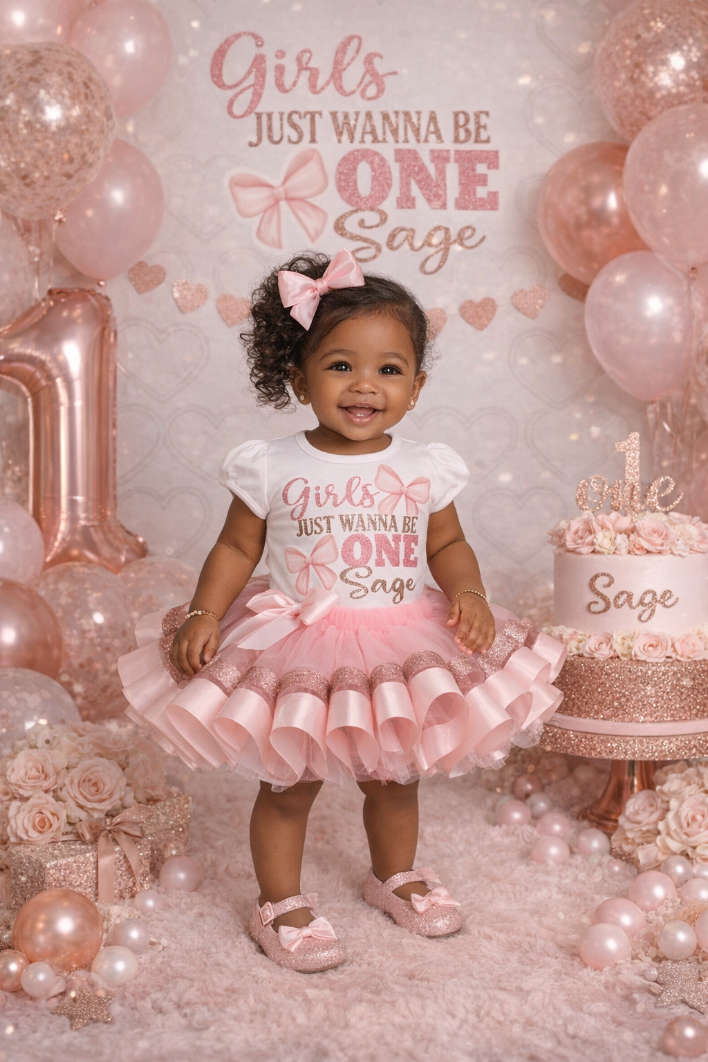 Girls just wanna be One tutu set- Girls just wanna be One outfit- Girl – Pink Toes & Hair Bows