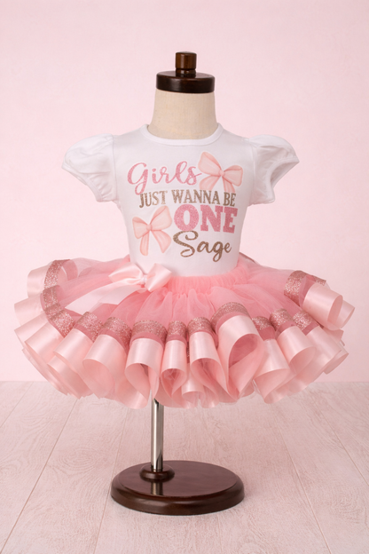 Girls just wanna be One tutu set- Girls just wanna be One outfit- Girls just wanna be One dress- Girls just wanna be One birthday outfit