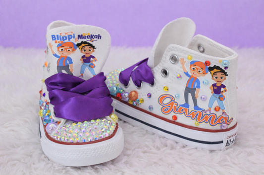 Blippi shoes- Blippi bling Converse-Girls Blippi Shoes-Blippi Converse