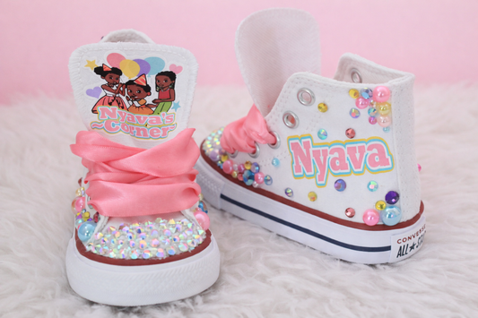 Gracie's corner shoes- Gracie's corner bling Converse-Girls Gracie's corner Shoes-Gracie's corner Converse