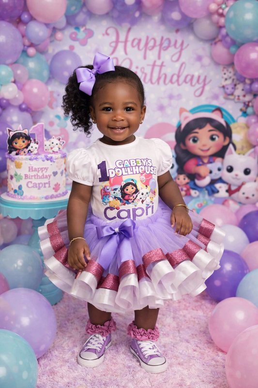 Gabby Dollhouse tutu set-Gabby Dollhouse outfit-Gabby Dollhouse dress