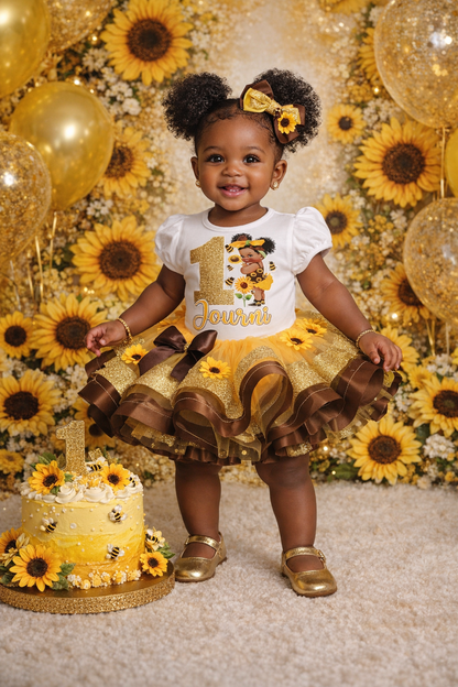 Sunflower tutu set- sunflower outfit-sunflower dress-sunflower birthday-sunflower party