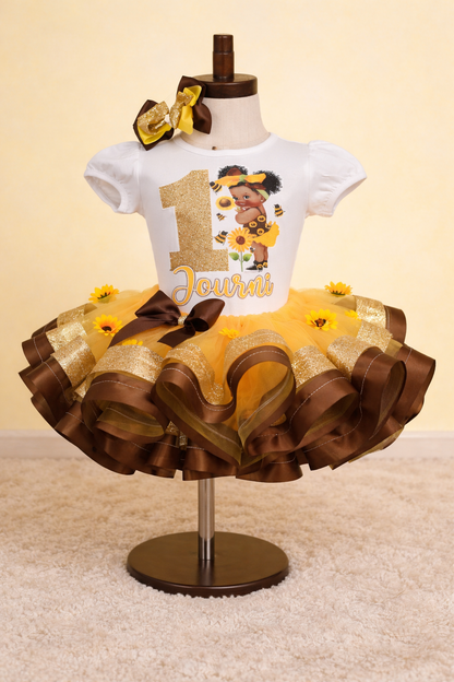 Sunflower tutu set- sunflower outfit-sunflower dress-sunflower birthday-sunflower party
