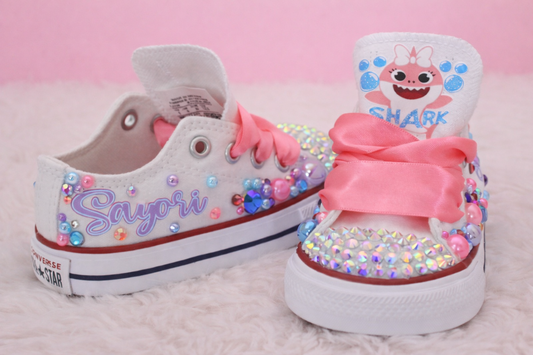 Baby shark shoes- Baby shark bling Converse-Girls Baby shark Shoes