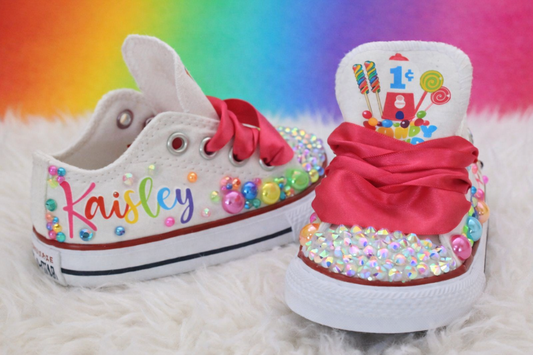 Candy Land shoes- Candy Land  bling Converse-Girls Candy Land  Shoes-Candy Land  Converse