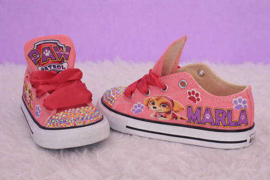 Paw Patrol Skye shoes- Paw Patrol Skye bling Converse-Girls Paw Patrol Skye Shoes-Paw Patrol Skye Converse