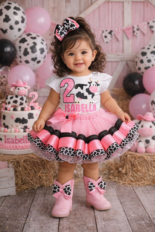 Cow tutu set-Cow outfit-Cow birthday outfit- cow birthday
