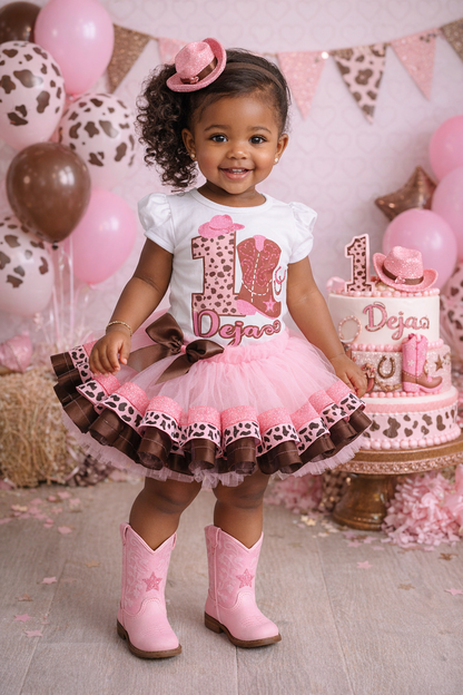 Cowgirl Tutu set-Cowgirl outfit-Cowgirl birthday outfit- Cowgirl birthday Shirt & Tutu Only / 5T
