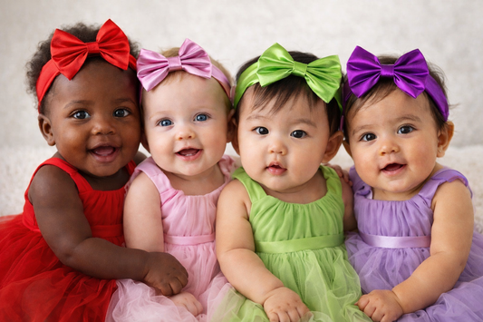 Metallic Bow Baby Headband | Soft Stretch Infant & Toddler Hair Accessory | Multiple Colors