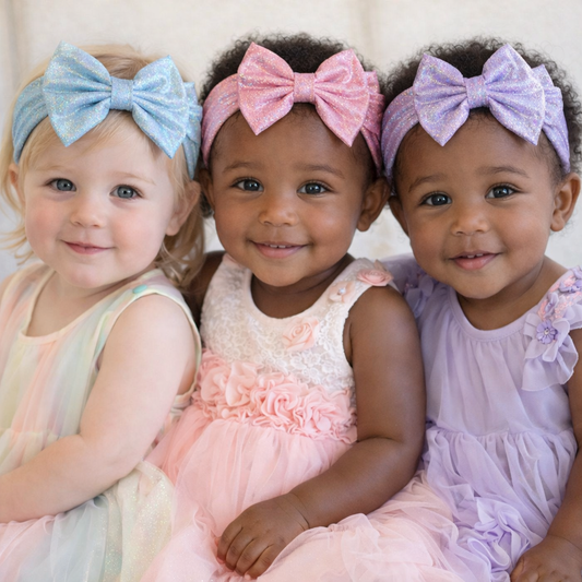 Oversized Glitter Sparkle Bow Headband for Baby & Toddler Girls – Multiple Colors