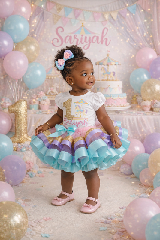 Carousel tutu set-Carousel outfit-Carousel dress-carousel birthday outfit-Circus tutu set