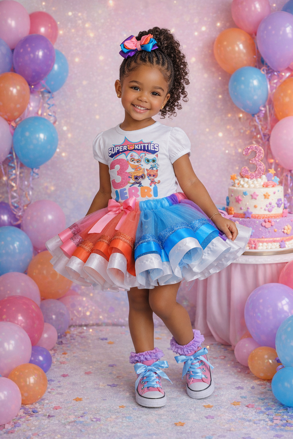 Super Kitties tutu set-Super Kitties outfit-Super Kitties dress-Super Kitties birthday(Deluxe)
