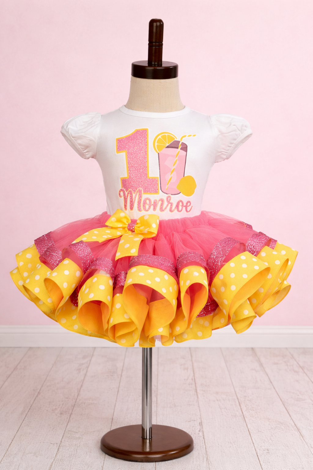 pink and yellow tutu dress Shop Pink birthday dress - baby girl tutu dress