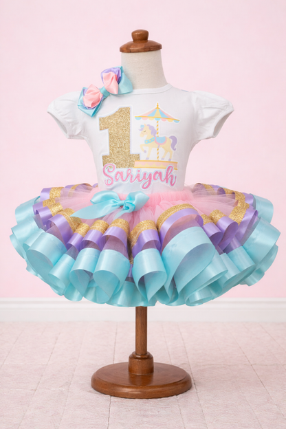 Carousel tutu set-Carousel outfit-Carousel dress-carousel birthday outfit-Circus tutu set
