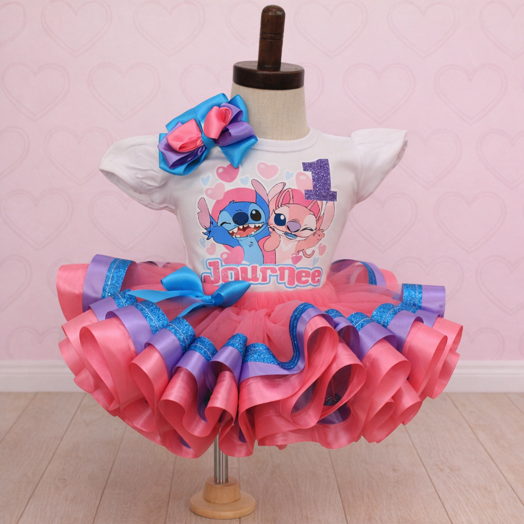 Lilo and Stitch tutu set- Lilo And stitch outfit-Lilo and Stitch dress-Lilo and Angel tutu set