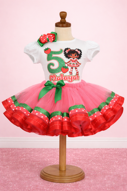 Strawberry Shortcake tutu set-Strawberry Shortcake  outfit-Strawberry Shortcake dress