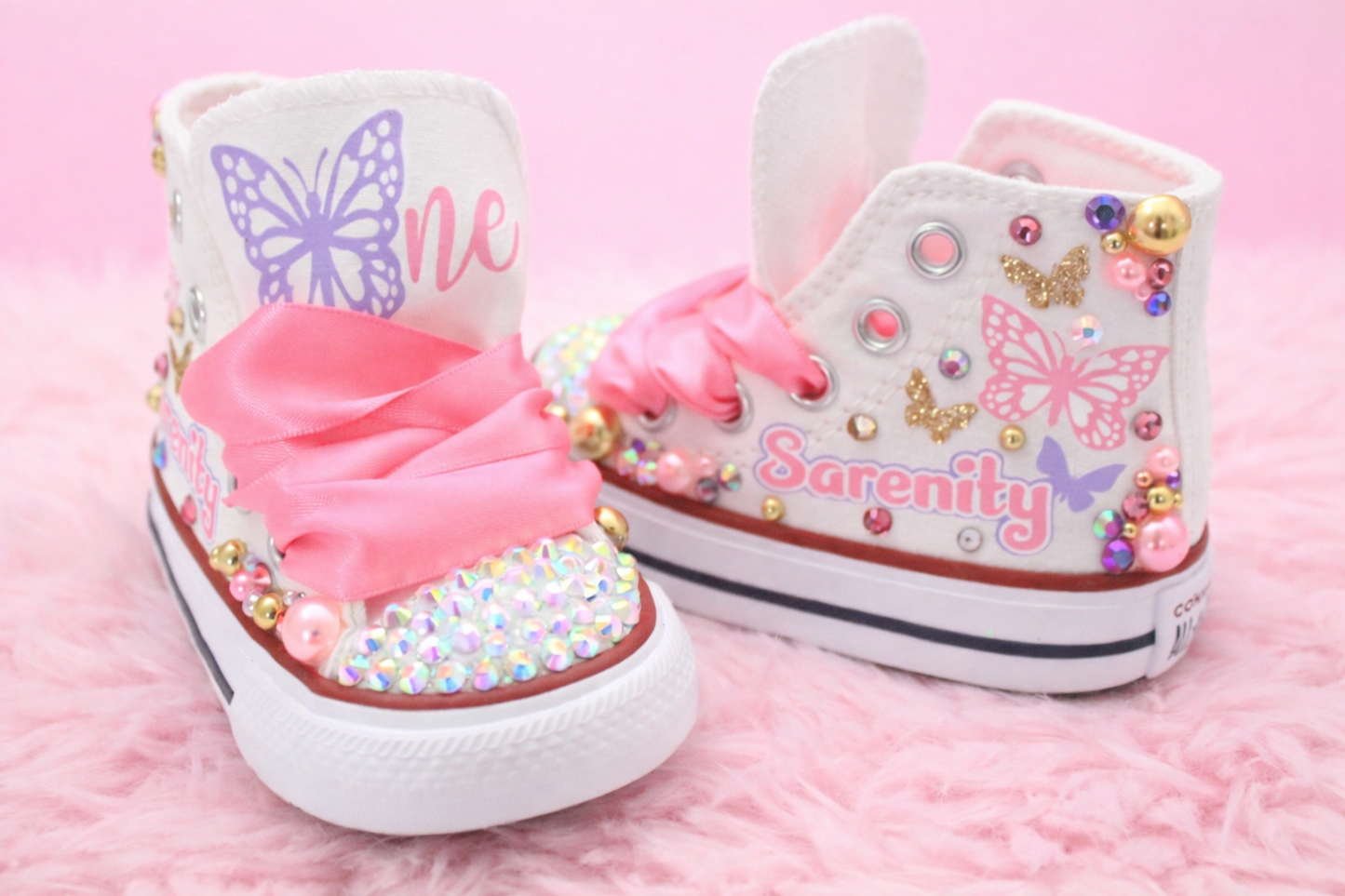 Butterfly shoes- Butterfly bling Converse-Girls Butterfly Shoes-butterfly Converse