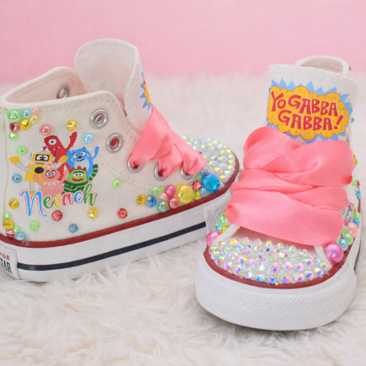 Yo gabba Gabba shoes- Yo gabba Gabba bling Converse-Girls Yo gabba Gabba Shoes-Yo gabba Gabba Converse