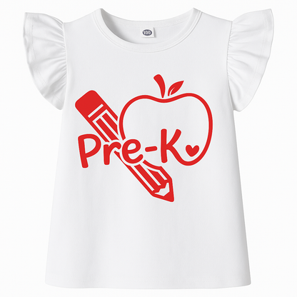 Pre-K Apple tutu set-Back to school tutu set- Back to school outfit- back to school dress- school outfit-kindergarten outfit