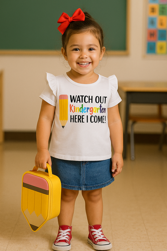 Watch out Kindergarten Here I come Shirt-Back to school shirt-Back to school shirt-1st day of school shirt-Kindergarten shirt