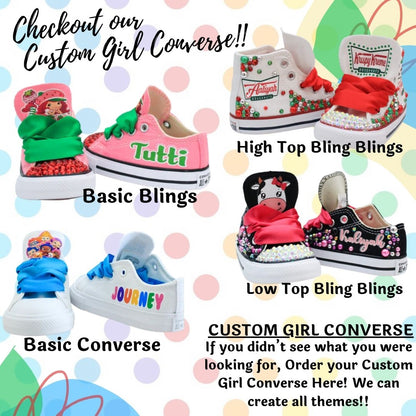 Girls Converse shoes- Girls Converse-Girls Bling Shoes-Bling Converse-Custom