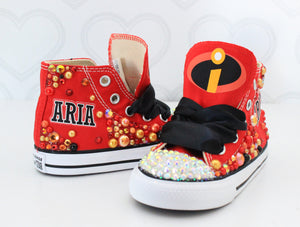 Incredibles shoes- Incredibles Converse-Girls Incredibles birthday Shoes