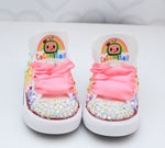 Load image into Gallery viewer, Cocomelon shoes- Cocomelon bling Converse-Girls Cocomelon Shoes-Cocomelon Converse

