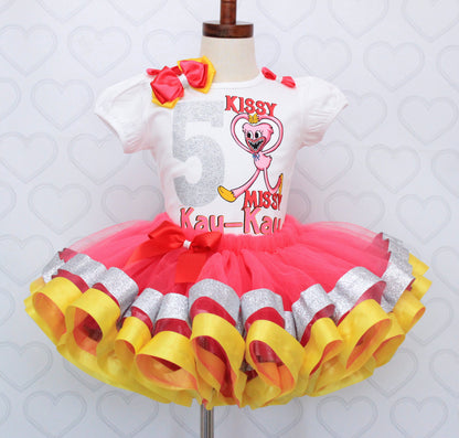 Huggy Wuggy tutu set-Huggy wuggy outfit-Huggy wuggy dress-Huggy wuggy birthday