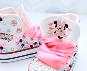 Minnie shoes- Minnie bling Converse-Girls Mouse Shoes- Mouse Converse