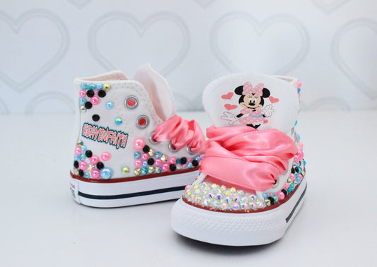 Minnie shoes- Minnie bling Converse-Girls Mouse Shoes- Mouse Converse