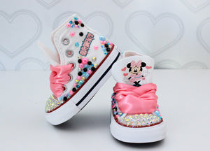 Minnie shoes- Minnie bling Converse-Girls Mouse Shoes- Mouse Converse